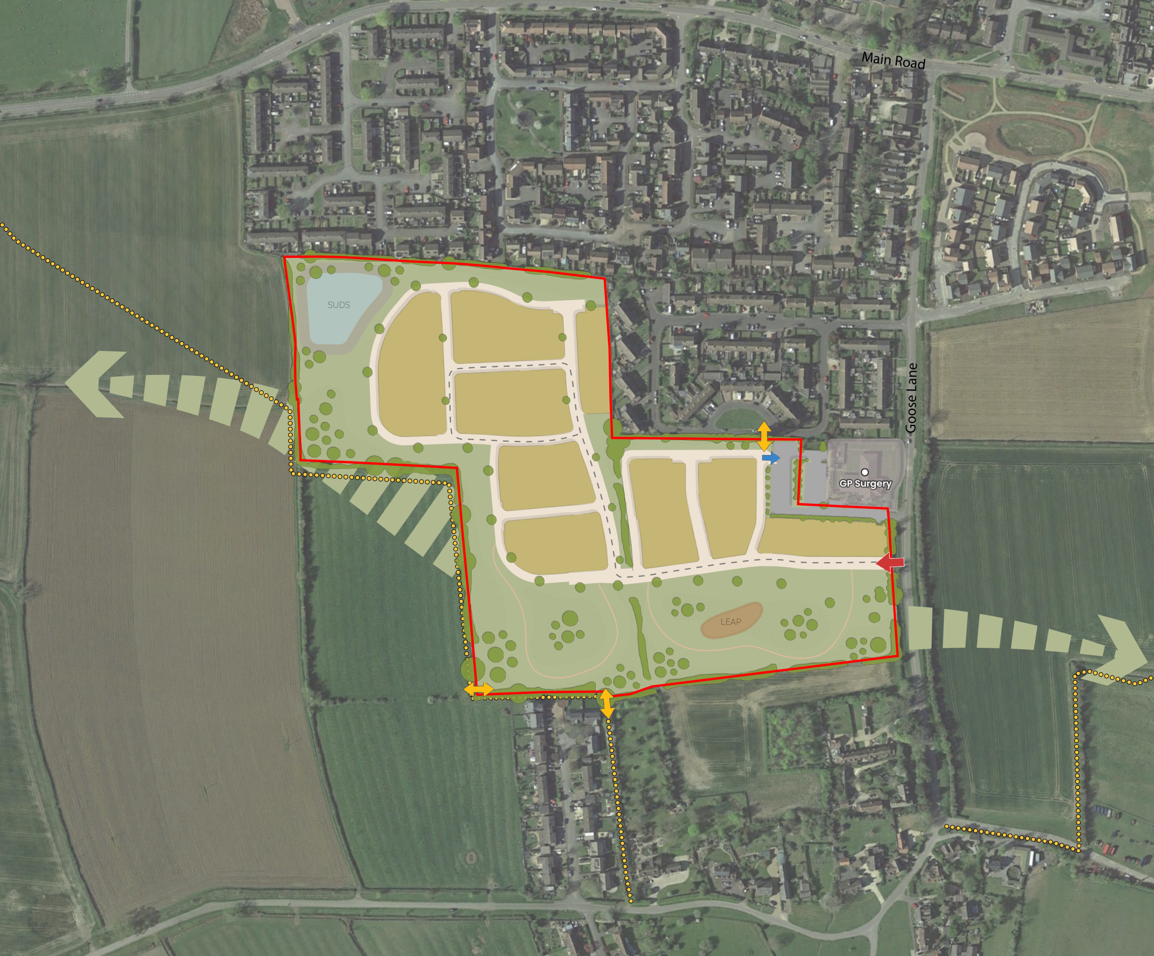 An illustrative plan showing how the proposed development could look.
